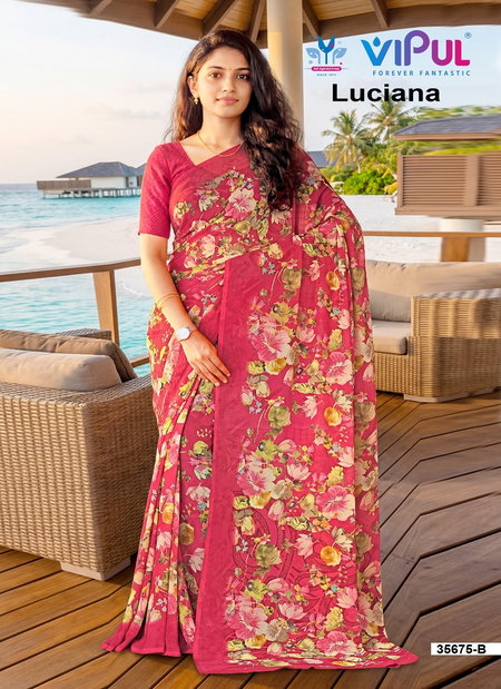Luciana 35675 A To D By Vipul Weightless Printed Saree Wholesale Suppliers In Mumbai